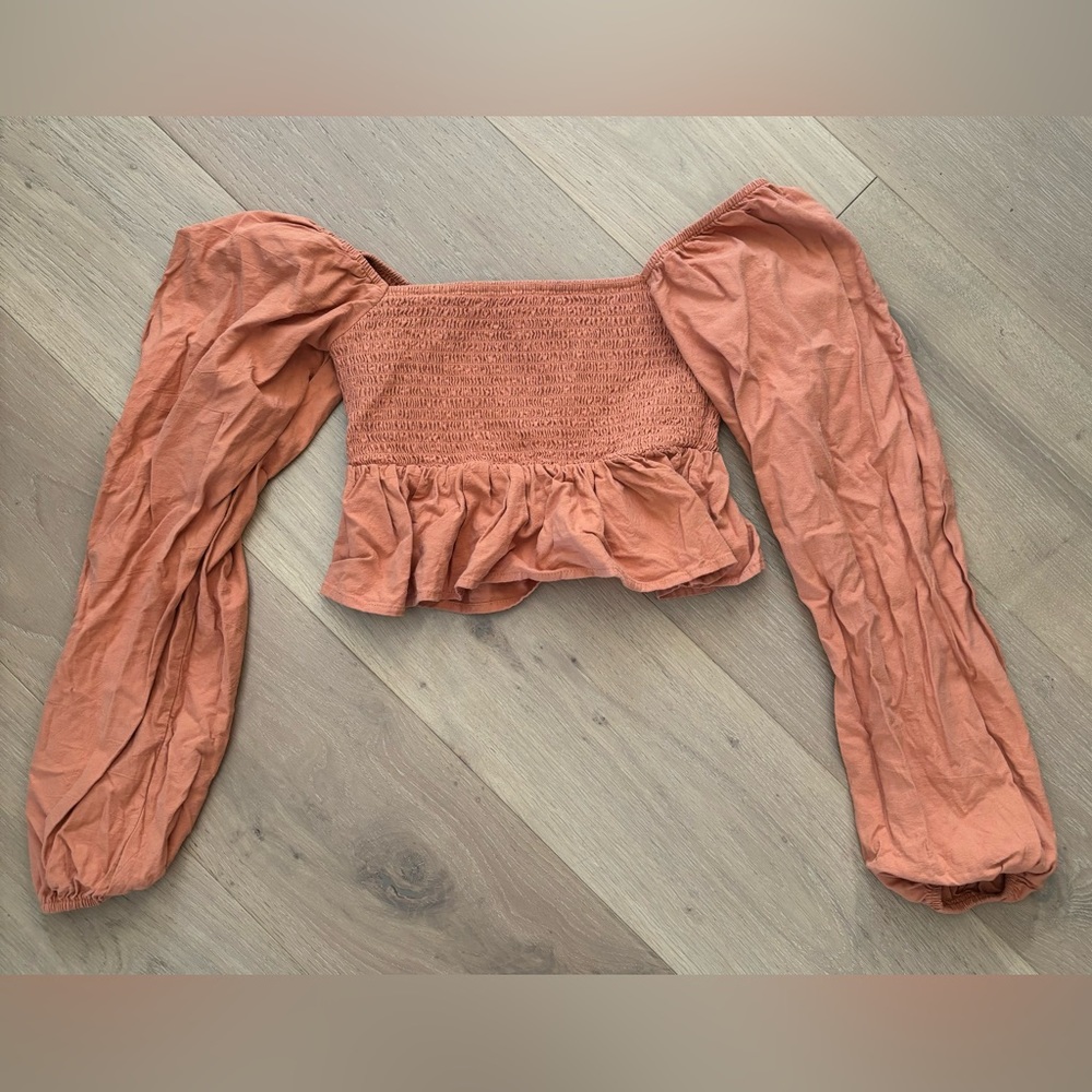 urban outfitters long sleeve orange top